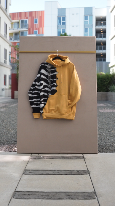 Yellow/Zebra Print Hoodie