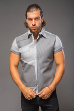 Load image into Gallery viewer, Customized Gray Leather Accented Shirt | Gray Expressionz | Tsion Tyeese